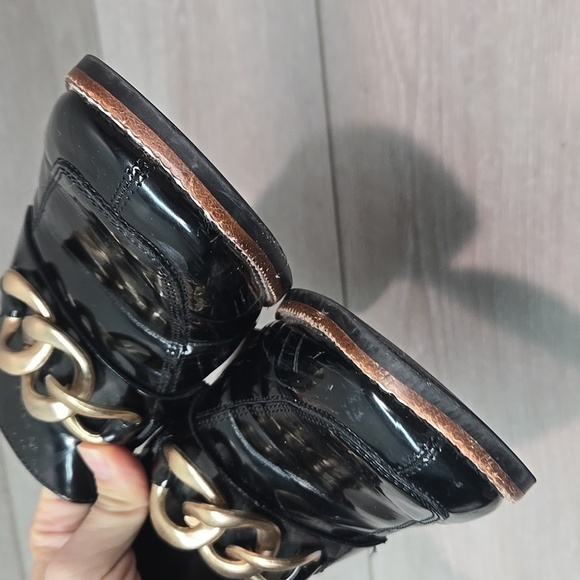 Steve Madden Women Lorie  Black& Gold Clog Shoes Heels Mule Sz 9.5M - Picture 4 of 11